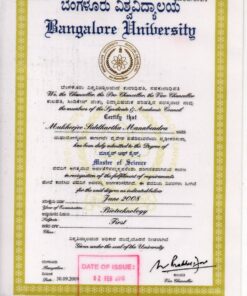 Buy college degree from The Bangalore University