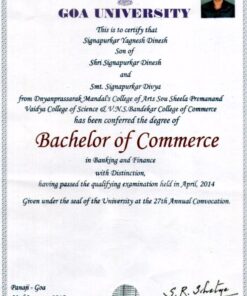 Buy college degree from The Goa University