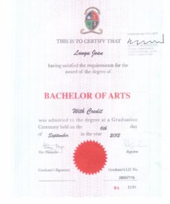 Buy college degree from the University of Zambia